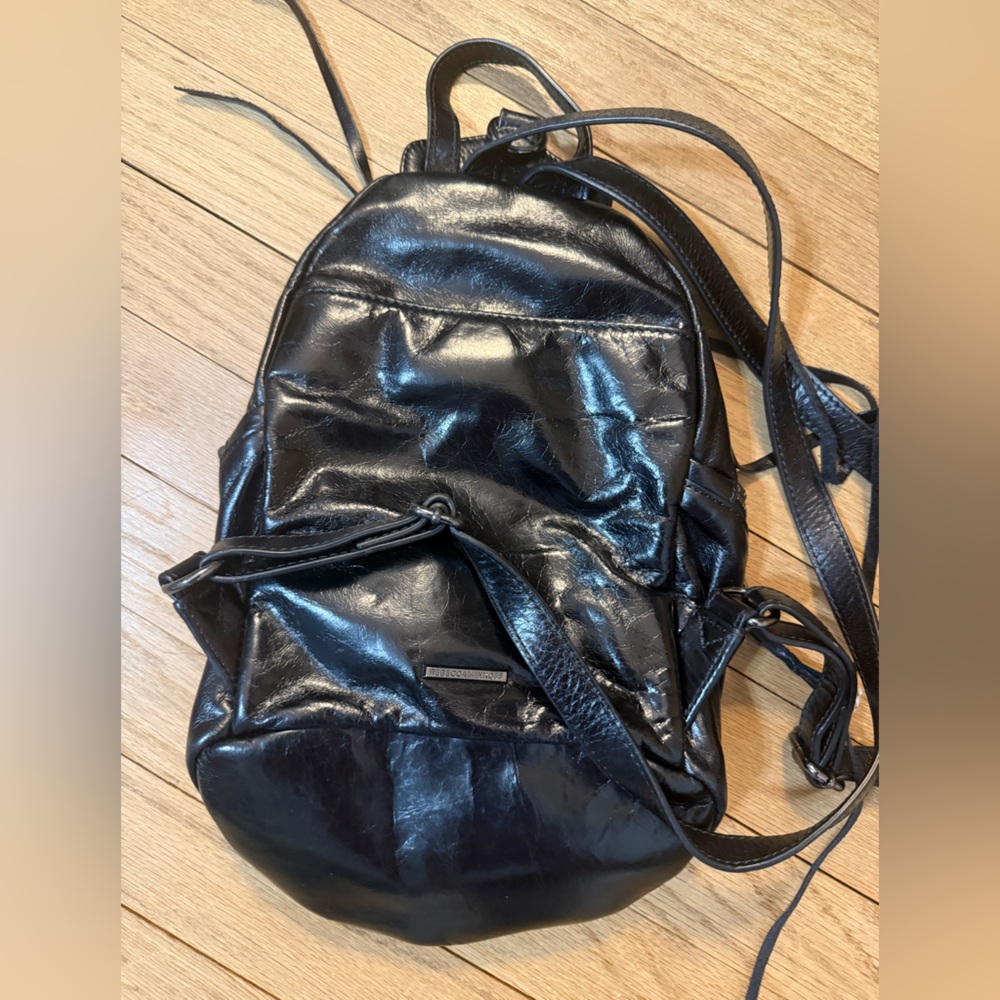 Rebecca Minkoff - Black Leather Zipper Backpack - Picture 2 of 3